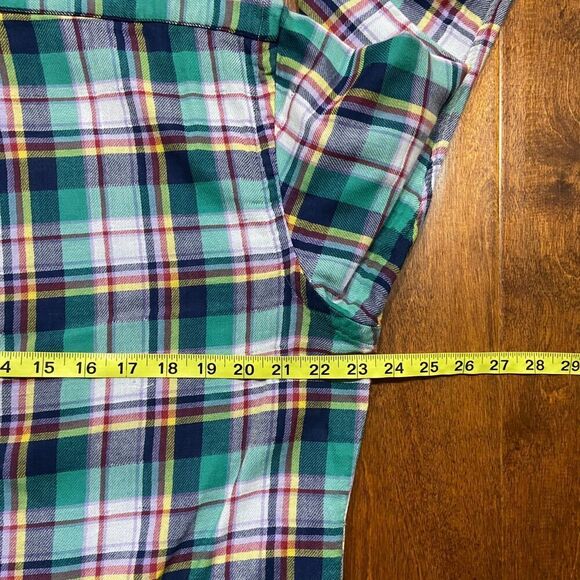 Polo Ralph Lauren Casual Button Front Plaid Green Flannel Shirt Men's Size Large - Picture 8 of 9